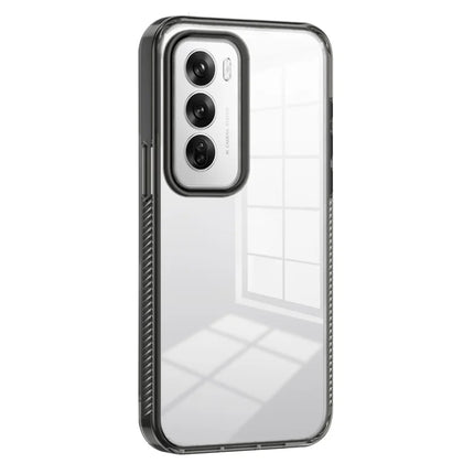 For Oppo Reno12 5G (Global) Clear Phone Case TPU+PC Anti-Slip Drop-Proof Back Cover - Black