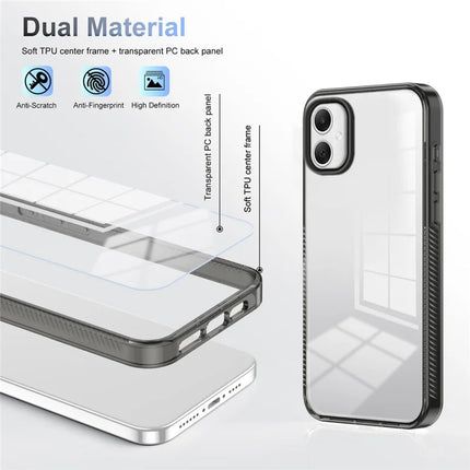 For Samsung Galaxy A06 Clear Phone Case TPU+PC Anti-Slip Drop-Proof Back Cover