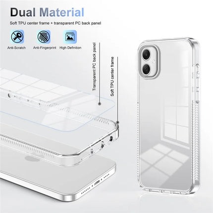 For Samsung Galaxy A06 Clear Phone Case TPU+PC Anti-Slip Drop-Proof Back Cover