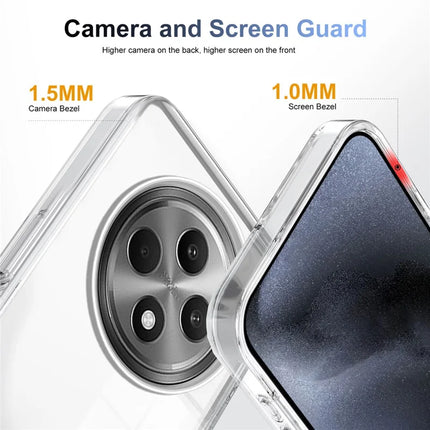 For Oppo Reno12 F 4G / 5G Clear Phone Case TPU+PC Anti-Slip Drop-Proof Back Cover