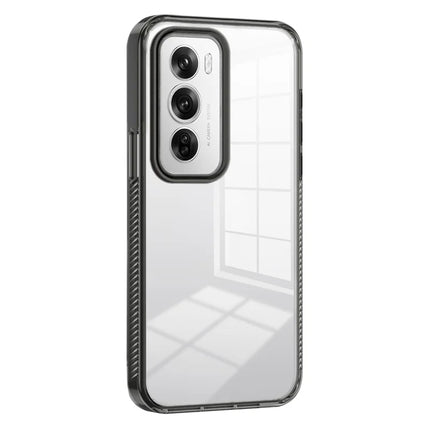 For Oppo Reno12 Pro 5G (Global) Clear Phone Case TPU+PC Anti-Slip Drop-Proof Back Cover - Black
