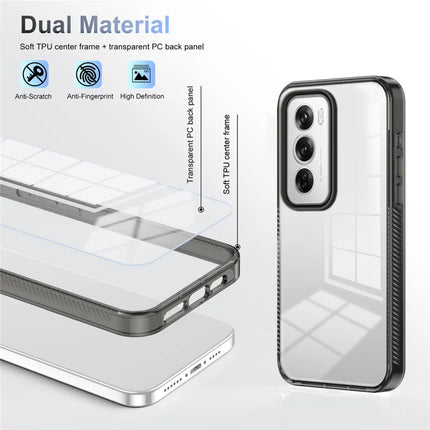 For Oppo Reno12 Pro 5G (Global) Clear Phone Case TPU+PC Anti-Slip Drop-Proof Back Cover