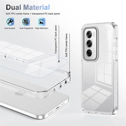 For Oppo Reno12 Pro 5G (Global) Clear Phone Case TPU+PC Anti-Slip Drop-Proof Back Cover