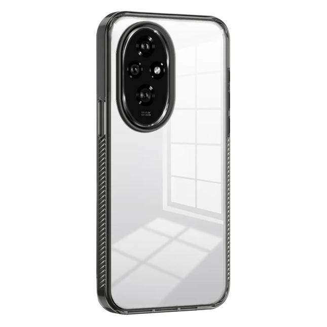 For Honor 200 5G Clear Phone Case TPU+PC Anti-Slip Drop-Proof Back Cover - Black