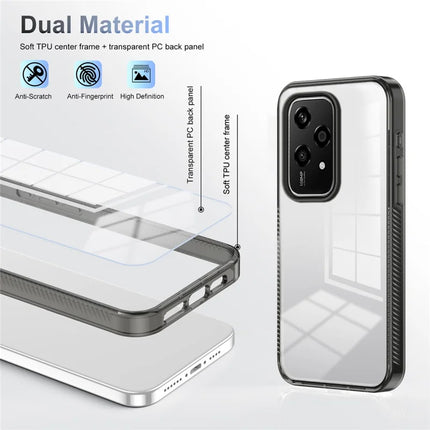For Honor 200 Lite Clear Phone Case TPU+PC Anti-Slip Drop-Proof Back Cover