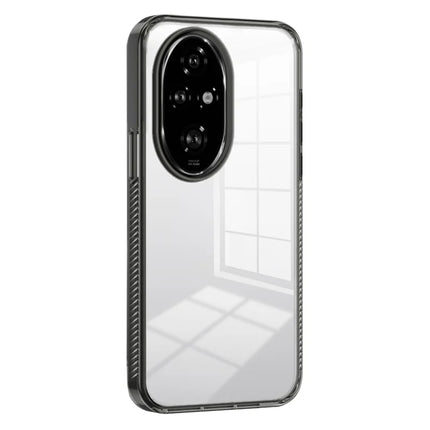 For Honor 200 Pro 5G Clear Phone Case TPU+PC Anti-Slip Drop-Proof Back Cover - Black