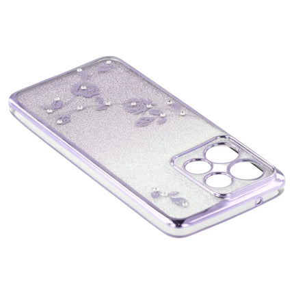 KADEM For Motorola Edge 50 Neo 5G / Moto S50 5G / Thinkphone 25 5G Case Ring Kickstand TPU Flowers Phone Cover Gradient Glitter