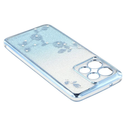 KADEM For Motorola Edge 50 Neo 5G / Moto S50 5G / Thinkphone 25 5G Case Ring Kickstand TPU Flowers Phone Cover Gradient Glitter