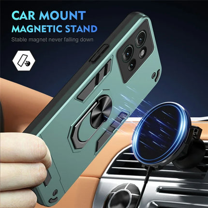 For Motorola Edge 50 5G Case PC+TPU Drop Defend Phone Cover with Ring Kickstand