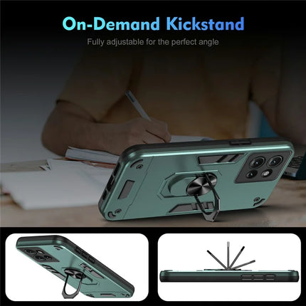 For Motorola Edge 50 5G Case PC+TPU Drop Defend Phone Cover with Ring Kickstand