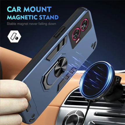 For Motorola Edge 50 Fusion 5G Case PC+TPU Drop Defend Phone Cover with Ring Kickstand