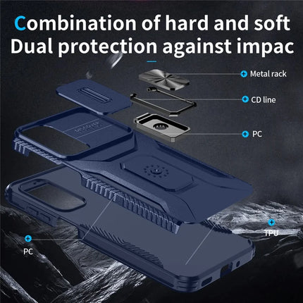 For Samsung Galaxy A16 5G / A16 4G Case Camshield Kickstand TPU+PC Anti-Slip Phone Cover