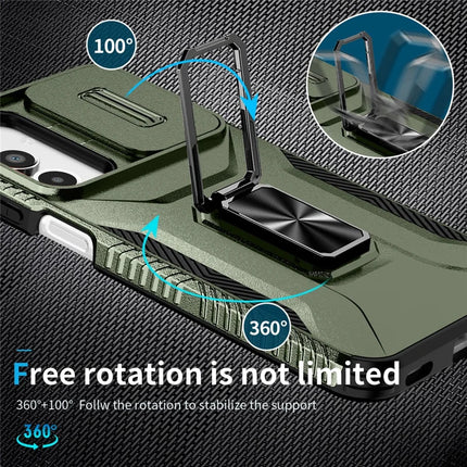 For Samsung Galaxy A16 5G / A16 4G Case Camshield Kickstand TPU+PC Anti-Slip Phone Cover