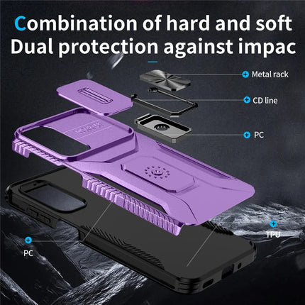 For Samsung Galaxy A16 5G / A16 4G Case Camshield Kickstand TPU+PC Anti-Slip Phone Cover