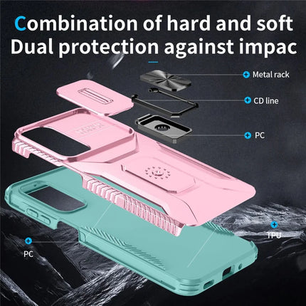 For Samsung Galaxy A16 5G / A16 4G Case Camshield Kickstand TPU+PC Anti-Slip Phone Cover