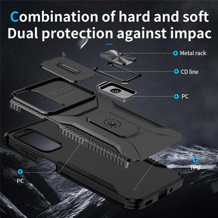 For Samsung Galaxy A16 5G / A16 4G Case Camshield Kickstand TPU+PC Anti-Slip Phone Cover