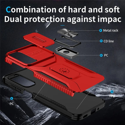 For Samsung Galaxy A16 5G / A16 4G Case Camshield Kickstand TPU+PC Anti-Slip Phone Cover