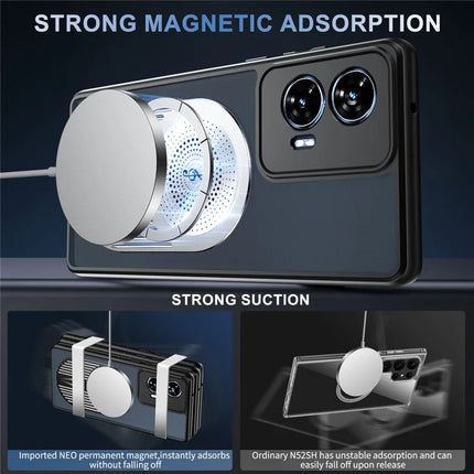 For Motorola Edge 50 Fusion 5G Magnetic Case Heat Dissipation Aromatherapy Kickstand Silicone+PC Phone Cover