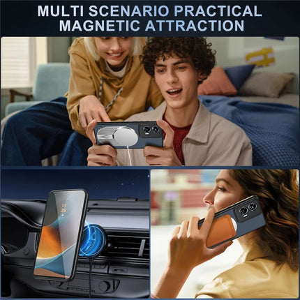 For Motorola Edge 50 Fusion 5G Magnetic Case Heat Dissipation Aromatherapy Kickstand Silicone+PC Phone Cover