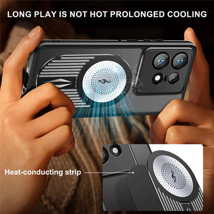 For Motorola Edge 50 Pro 5G Magnetic Case Heat Dissipation Aromatherapy Kickstand Silicone+PC Phone Cover