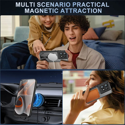 For Motorola Edge 50 Pro 5G Magnetic Case Heat Dissipation Aromatherapy Kickstand Silicone+PC Phone Cover