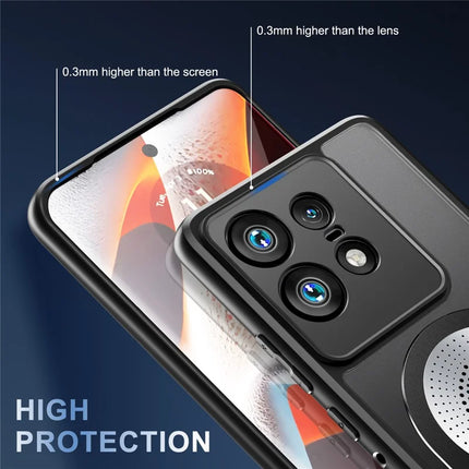 For Motorola Edge 50 Pro 5G Magnetic Case Heat Dissipation Aromatherapy Kickstand Silicone+PC Phone Cover