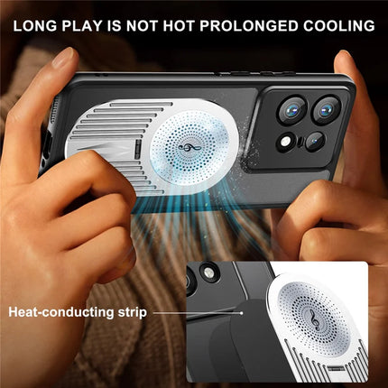 For Motorola Edge 50 Pro 5G Magnetic Case Heat Dissipation Aromatherapy Kickstand Silicone+PC Phone Cover
