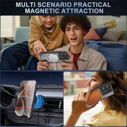 For Motorola Edge 50 Pro 5G Magnetic Case Heat Dissipation Aromatherapy Kickstand Silicone+PC Phone Cover