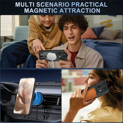 For Motorola Moto X50 Ultra 5G / Edge 50 Ultra 5G Magnetic Case Heat Dissipation Aromatherapy Kickstand Silicone+PC Phone Cover