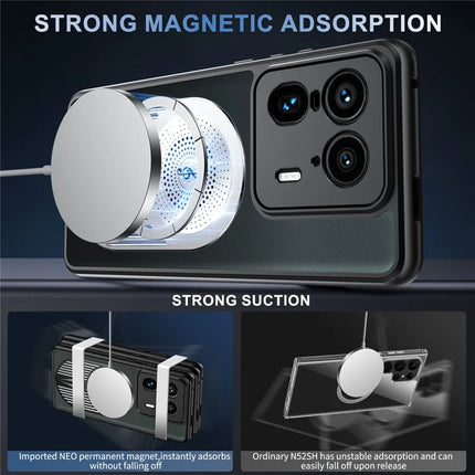 For Motorola Moto X50 Ultra 5G / Edge 50 Ultra 5G Magnetic Case Heat Dissipation Aromatherapy Kickstand Silicone+PC Phone Cover