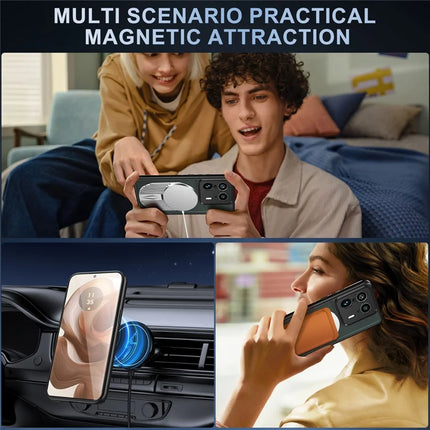 For Motorola Moto X50 Ultra 5G / Edge 50 Ultra 5G Magnetic Case Heat Dissipation Aromatherapy Kickstand Silicone+PC Phone Cover