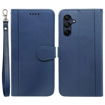 For Samsung Galaxy A16 5G / A16 4G Wallet Case Magnetic Snap Leather Phone Cover with Strap - Blue