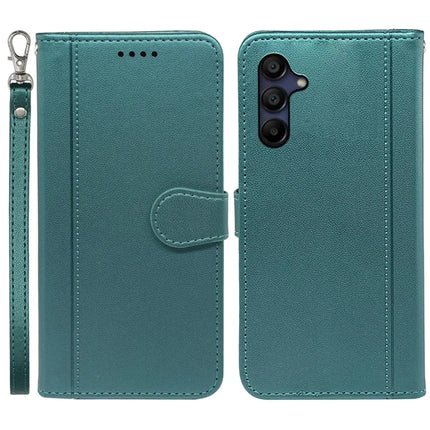 For Samsung Galaxy A16 5G / A16 4G Wallet Case Magnetic Snap Leather Phone Cover with Strap - Green