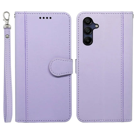 For Samsung Galaxy A16 5G / A16 4G Wallet Case Magnetic Snap Leather Phone Cover with Strap - Purple