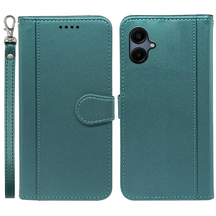 For Samsung Galaxy A06 Wallet Case Magnetic Snap Leather Phone Cover with Strap - Green