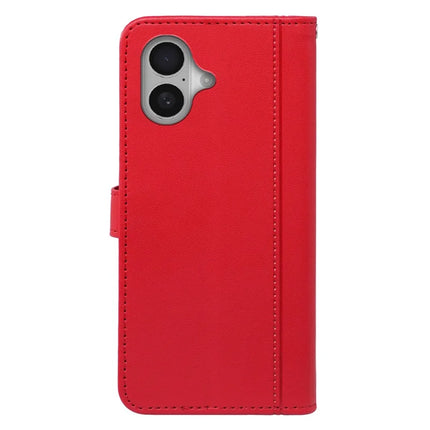 For iPhone 16 Plus Wallet Case Magnetic Snap Leather Phone Cover with Strap