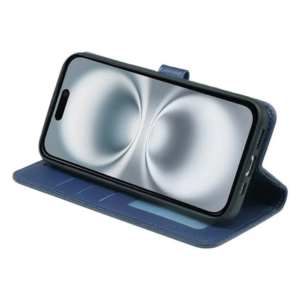 For iPhone 16 Plus Wallet Case Magnetic Snap Leather Phone Cover with Strap