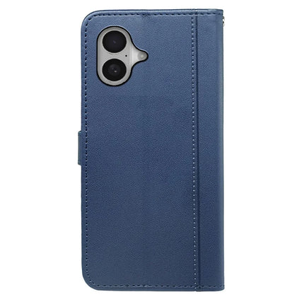 For iPhone 16 Plus Wallet Case Magnetic Snap Leather Phone Cover with Strap