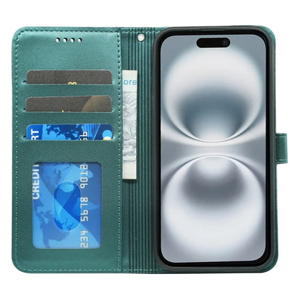 For iPhone 16 Plus Wallet Case Magnetic Snap Leather Phone Cover with Strap