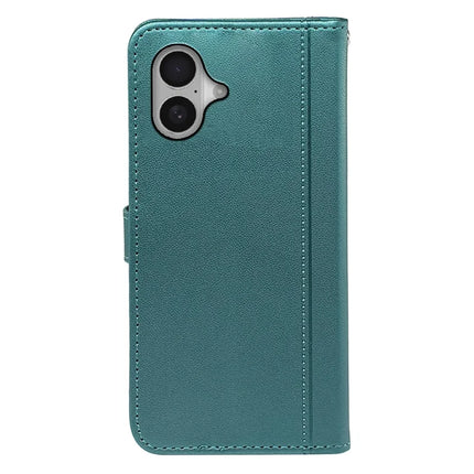 For iPhone 16 Plus Wallet Case Magnetic Snap Leather Phone Cover with Strap