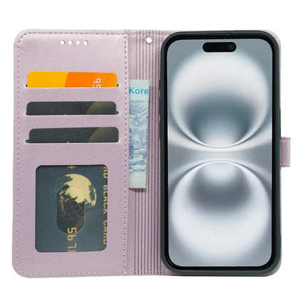 For iPhone 16 Plus Wallet Case Magnetic Snap Leather Phone Cover with Strap