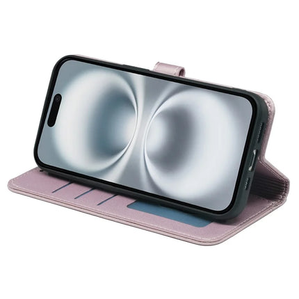 For iPhone 16 Plus Wallet Case Magnetic Snap Leather Phone Cover with Strap