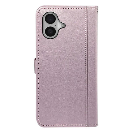 For iPhone 16 Plus Wallet Case Magnetic Snap Leather Phone Cover with Strap