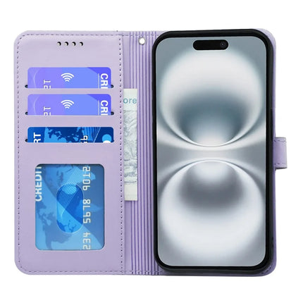 For iPhone 16 Plus Wallet Case Magnetic Snap Leather Phone Cover with Strap