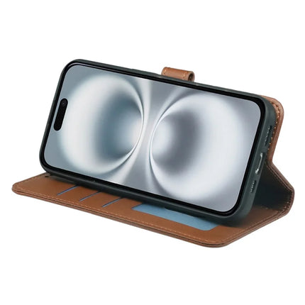 For iPhone 16 Plus Wallet Case Magnetic Snap Leather Phone Cover with Strap