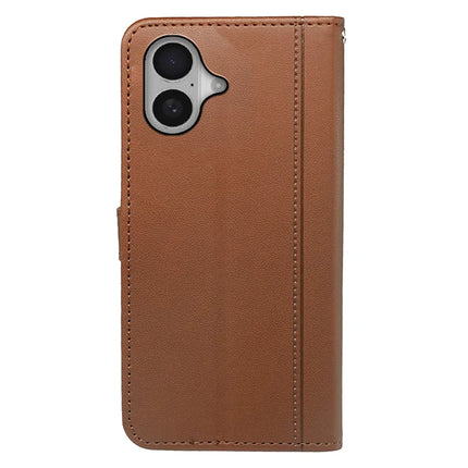 For iPhone 16 Plus Wallet Case Magnetic Snap Leather Phone Cover with Strap