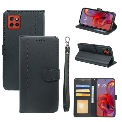 For Motorola Edge 50 Neo 5G / Moto S50 5G / Thinkphone 25 5G Wallet Case Magnetic Snap Leather Phone Cover with Strap