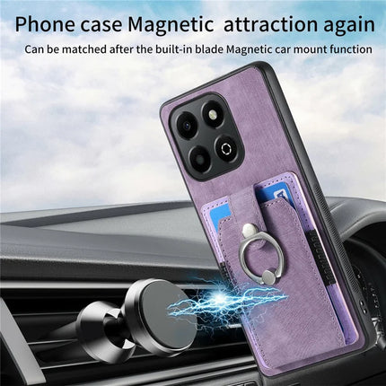 For Honor X6b 4G Case Kickstand Leather+TPU Non-Slip Protective Cover Card Slots
