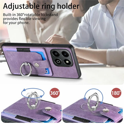 For Honor X6b 4G Case Kickstand Leather+TPU Non-Slip Protective Cover Card Slots