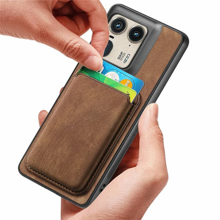 For Motorola Moto X50 Ultra 5G / Edge 50 Ultra 5G Case Leather+TPU Retro Phone Cover with Detachable Card Slot